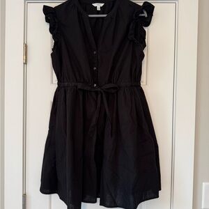 Time and Tru Black Ruffle Sleeve Dress - Size L